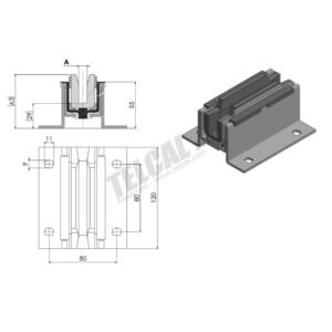 COMPLETE L120 SLIDE BLOCK FOR T75-82-89 GUIDEWAY